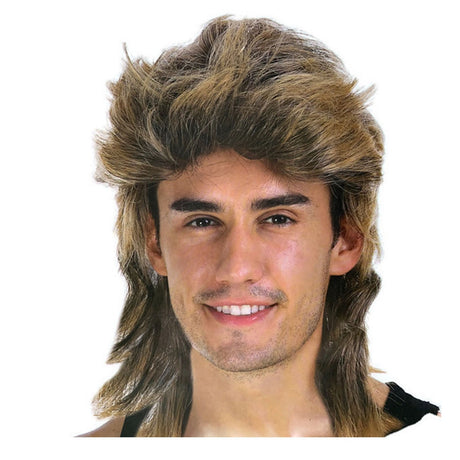 6x Mens Golden Blonde Mullet Wig Bulk Pack - Bogan/Rock Costume for 80s Party