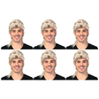 6x Mens Blonde Mullet Wig Bulk Pack - Bogan/Punk Rock Costume for 80s Party