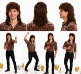 Mullet Wig 80s Party Costume Rock Bogan Punk 70s 90s Hair - Brown
