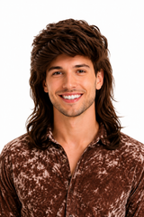 Mullet Wig 80s Party Costume Rock Bogan Punk 70s 90s Hair - Brown