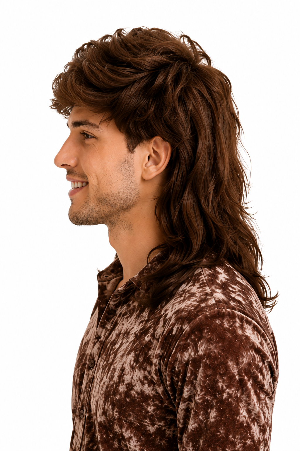 Mullet Wig 80s Party Costume Rock Bogan Punk 70s 90s Hair - Brown