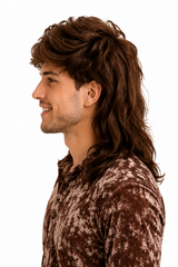 Mullet Wig 80s Party Costume Rock Bogan Punk 70s 90s Hair - Brown