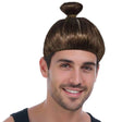 Brown Hipster Man Bun Wig - Trendy Hairstyle Adult Costume (Halloween & Fancy Dress)