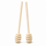 2x 16cm Wooden Honey Dippers - Drizzler Dip Sticks