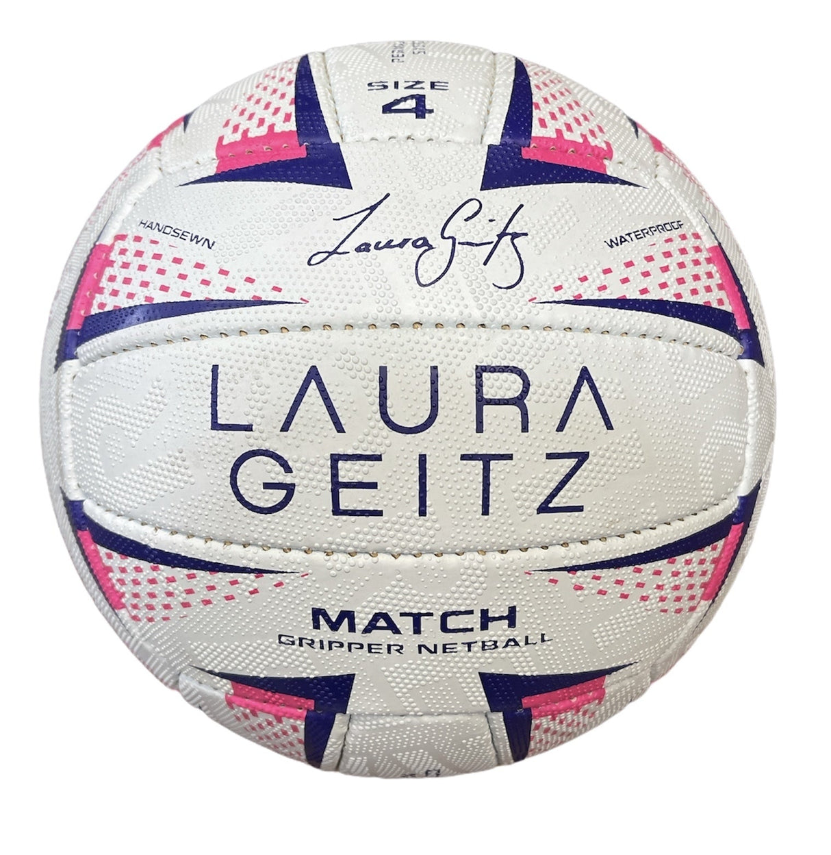 Laura Geitz Match Gripper Netball - Official Size 4 (Hand Sewn & Waterproof)