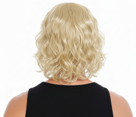 Long Blonde Curly Wavy Wig - Mens Punk Rock Costume for 60s/70s Party