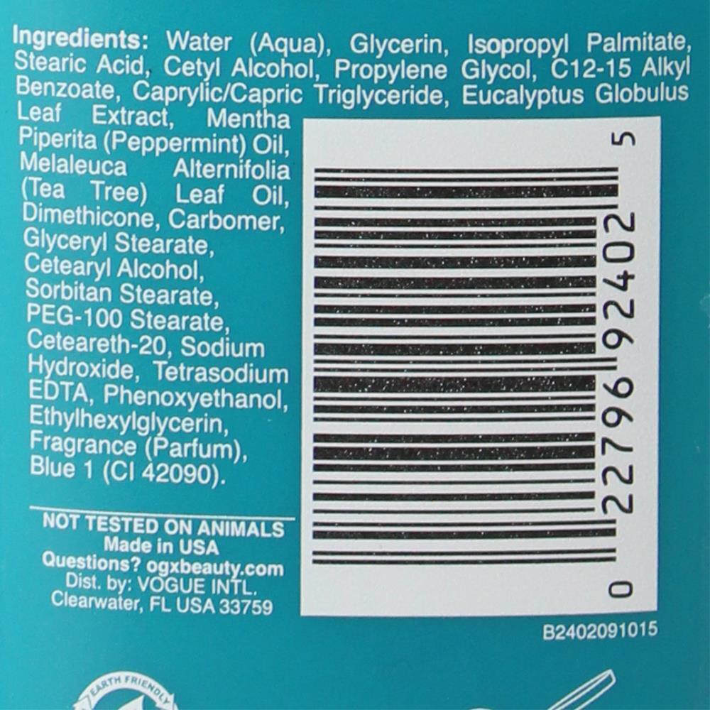 OGX 577ml Body Lotion Moisturizer Eucalyptus Mint Moisturiser