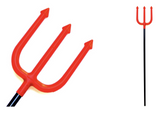 110cm Red Devil Trident - Halloween Fancy Dress Costume Stick (Party Accessory)