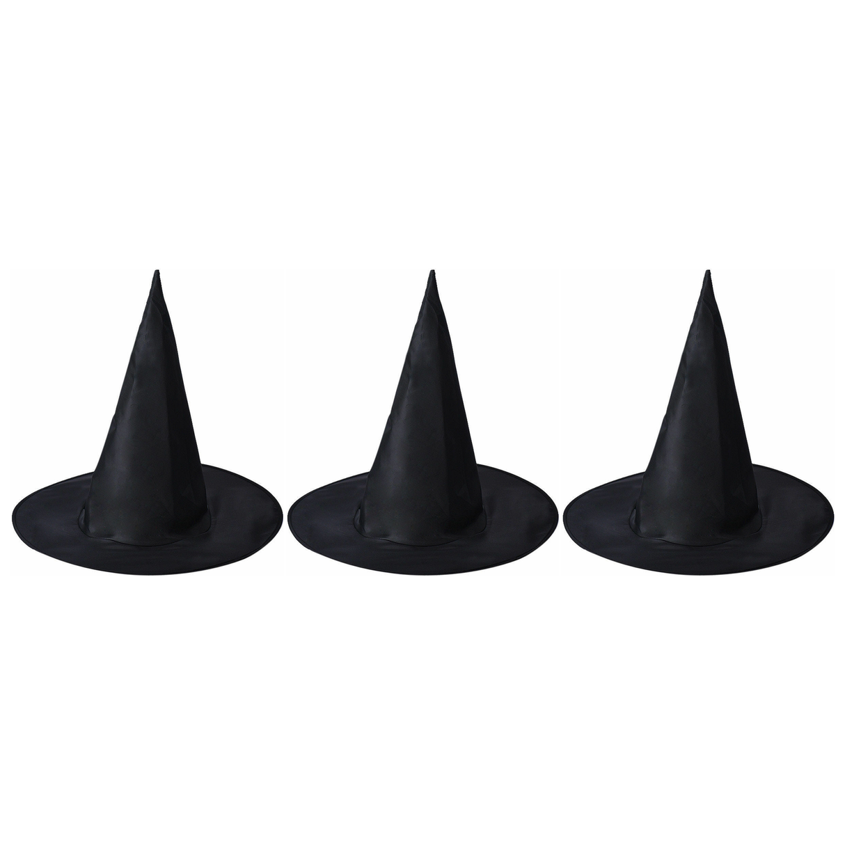 3x Black Wizard Hat Pack - Football & Halloween Costume