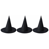 3x Black Wizard Hat Pack - Football & Halloween Costume