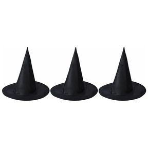 3x Black Wizard Hat Pack - Football & Halloween Costume