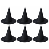 6x Black Wizard Hat Bulk Pack - Football & Halloween Costume
