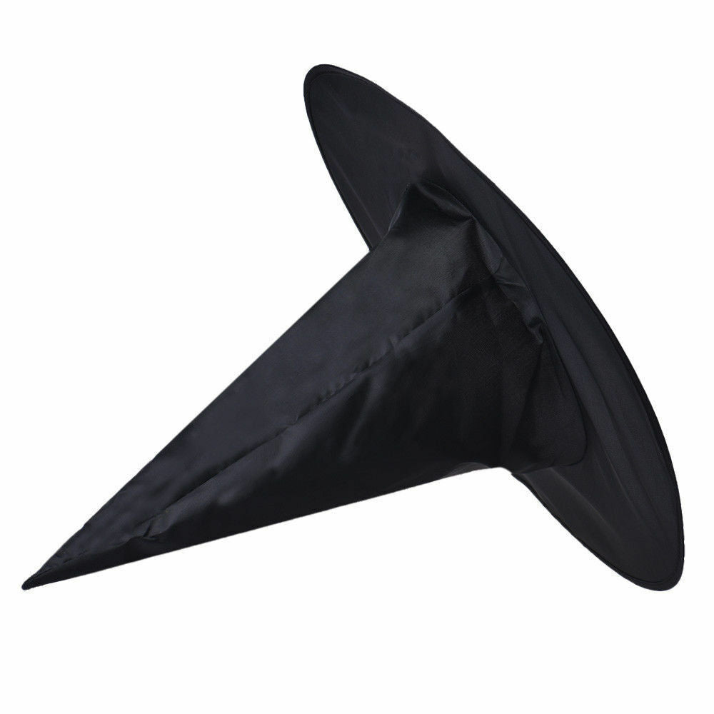 3x Plain Black Witch Hat Pack - Halloween Wizard Costume (Fancy Dress)
