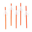 Orange Halloween Pumpkin/Skeleton Drinking Straws - Spooky (Festive Party Decor)