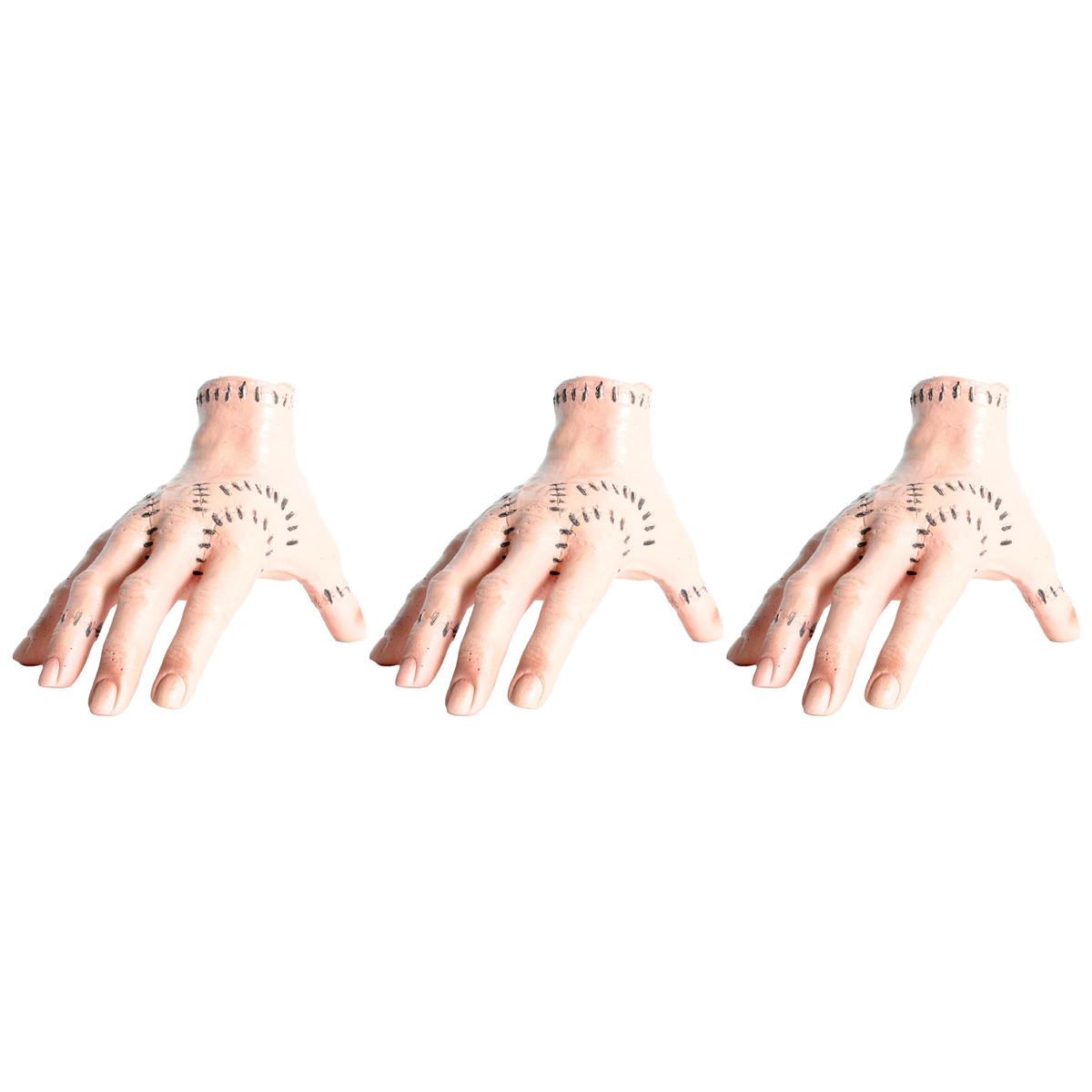 3x Fake Life Size Hand Pack - Wednesday/Addams Family Style Halloween Prop (Party Decor)
