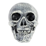 Skull Prop with Opening Jaw - Grey/White (19x16cm Halloween Decoration)