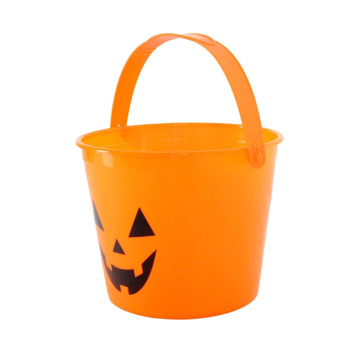 6x Halloween Pumpkin Trick or Treat Bucket Bulk Pack - Orange Jack-O-Lantern (14x12cm)