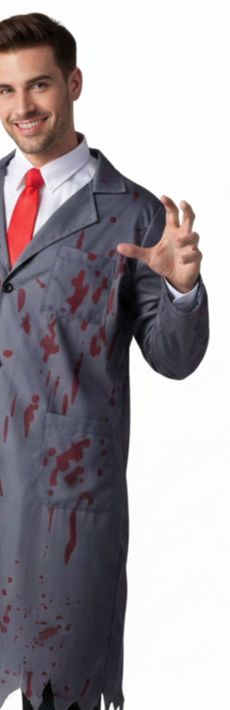 Mens Crazy Zombie Surgeon Costume Doctor Dead Zombie Halloween Lab Party