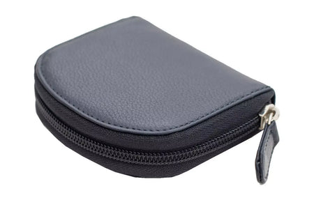 Dents 8cm x 7cm Avon Smooth Leather Coin Purse Zip Around - Black