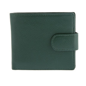 Dents RFID Pebble Grain Billfold Press Stud Wallet - Bottle Green