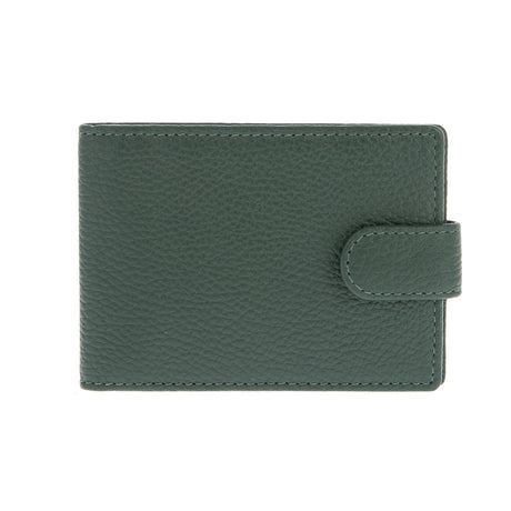 Dents Men's Pebble Grain Leather Card Holder with RFID Blocking and Tab - Green