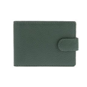 Dents Men's Pebble Grain Leather Card Holder with RFID Blocking and Tab - Green