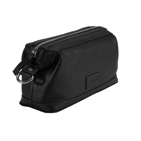 Dents Men's Pebble Grain Leather Wash Bag - Black
