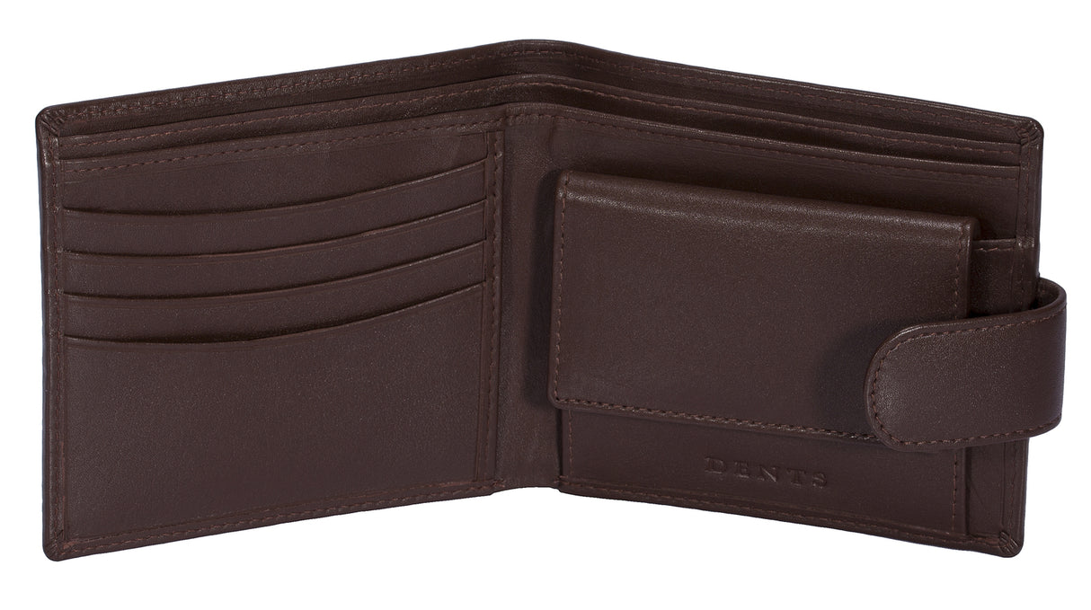 Nappa Leather Billfold Coin Pocket Wallet with RFID Protection in English Tan