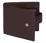 Nappa Leather Billfold Coin Pocket Wallet with RFID Protection in English Tan