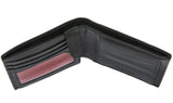 Nappa Leather Trifold Wallet with RFID Protection in Black