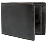 Nappa Leather Trifold Wallet with RFID Protection in Black