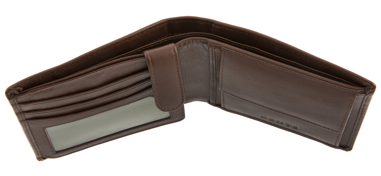 Nappa Leather Trifold Wallet with RFID Protection in English Tan