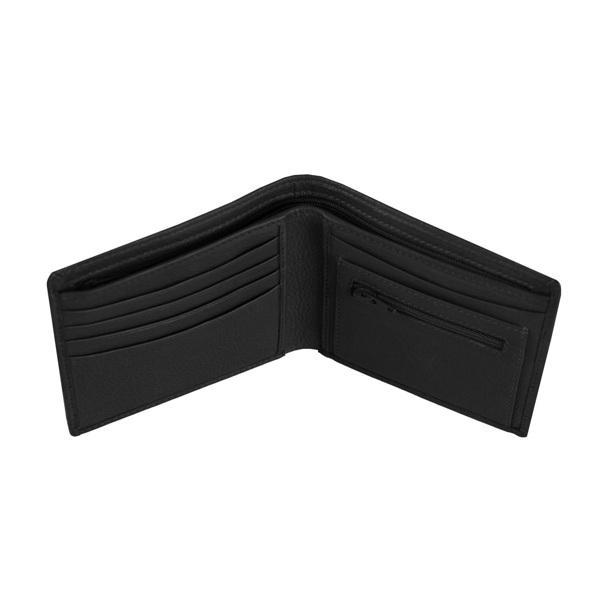 Dents Men's Pebble Grain Leather Bifold Wallet with Coin Purse & 5 Card Pockets - Black