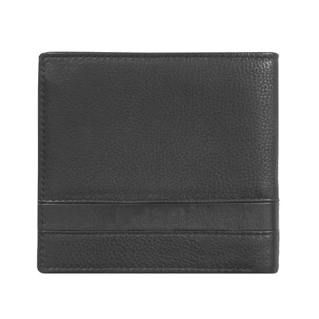 Dents Men's Pebble Grain Leather Bifold Wallet with Coin Purse & 5 Card Pockets - Black