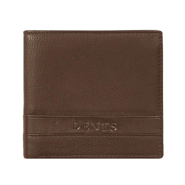 Dents Men's Pebble Grain Leather Bifold Wallet with Coin Purse & 5 Card Pockets - Tan