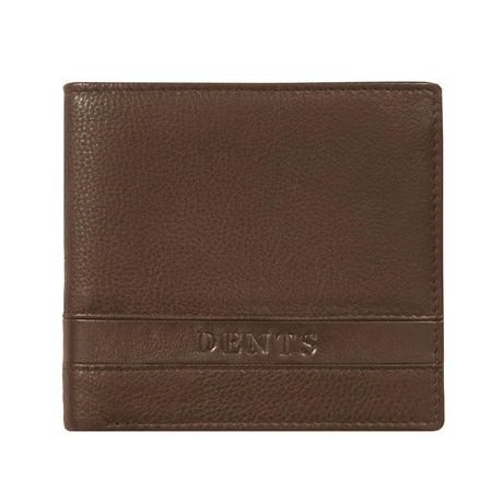 Dents Men's Pebble Grain Leather Bifold Wallet with Coin Purse & 5 Card Pockets - Tan