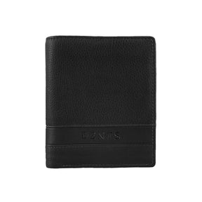 Dents Men's Pebble Grain Leather Bifold Wallet with Coin Purse & 4 Card Pockets - Black