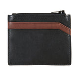Dents RFID Two-Colour Pebble Grain Leather Card Holder Wallet - Black