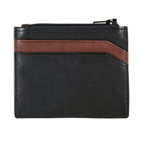 Dents RFID Two-Colour Pebble Grain Leather Card Holder Wallet - Black