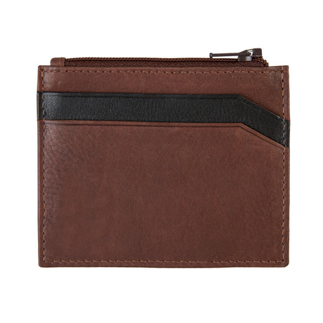 Dents RFID Two-Colour Pebble Grain Leather Card Holder Wallet - Tan