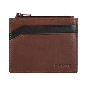 Dents RFID Two-Colour Pebble Grain Leather Card Holder Wallet - Tan