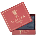 Dents Mens Pebble Grain Leather Bifold Wallet w/ Coin Purse & RFID Blocking - Navy/Cognac