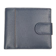 Dents Mens Pebble Grain Leather Bifold Wallet w/ Coin Purse & RFID Blocking - Navy/Cognac