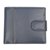 Dents Mens Pebble Grain Leather Bifold Wallet w/ Coin Purse & RFID Blocking - Navy/Cognac