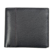 Dents Mens Slim Pebble Grain Leather Bifold Wallet w/ RFID Blocking - Black/Bordeaux