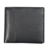 Dents Mens Slim Pebble Grain Leather Bifold Wallet w/ RFID Blocking - Black/Bordeaux