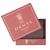 Dents Mens Slim Pebble Grain Leather Bifold Wallet w/ RFID Blocking - Bordeaux/Light Tan
