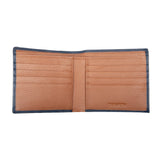 Dents Mens Slim Pebble Grain Leather Bifold Wallet w/ RFID Blocking - Navy/Cognac