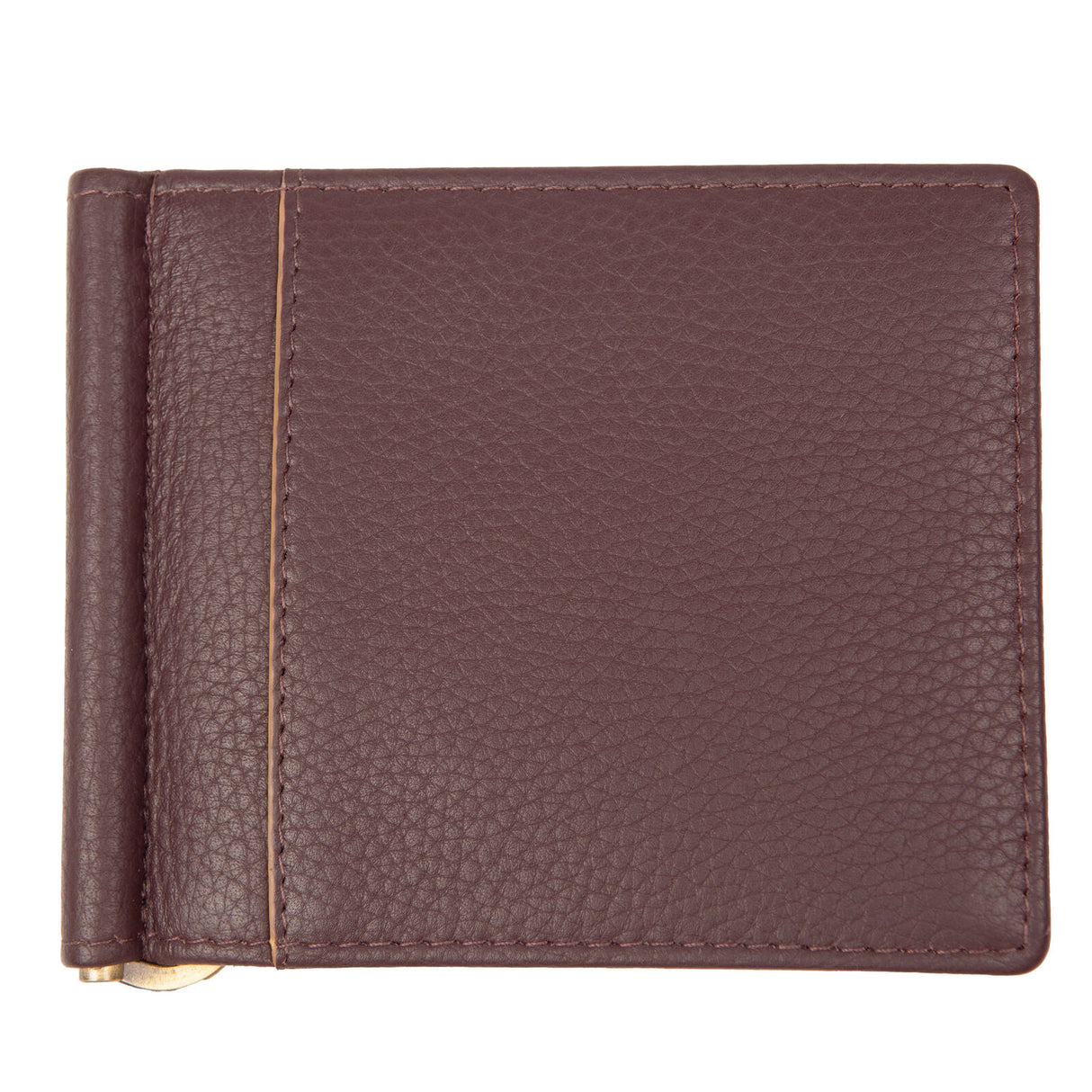 Dents Mens Pebble Grain Leather Bifold Wallet w/ Money Clip & RFID Blocking - Bordeaux/Light Tan