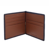 Dents Mens Pebble Grain Leather Bifold Wallet with Money Clip and RFID Blocking in Navy/Cognac